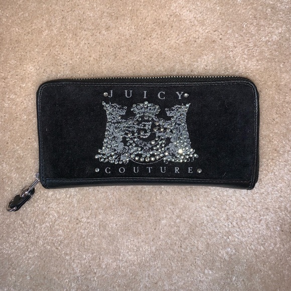 Juicy Couture Handbags - Juicy Couture Black Velvet Wallet